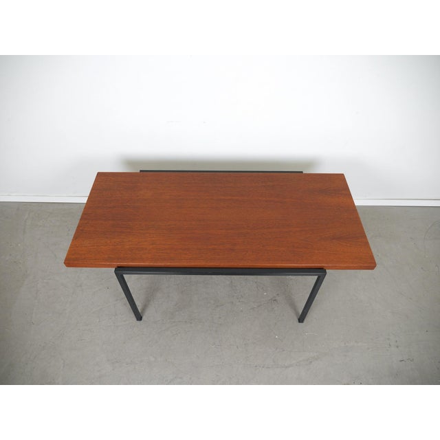 Teak Coffee Table with Black Metal Frame by Eduard Ludwig for Lotos Werkkunst, Germany, 1960s For Sale - Image 10 of 18