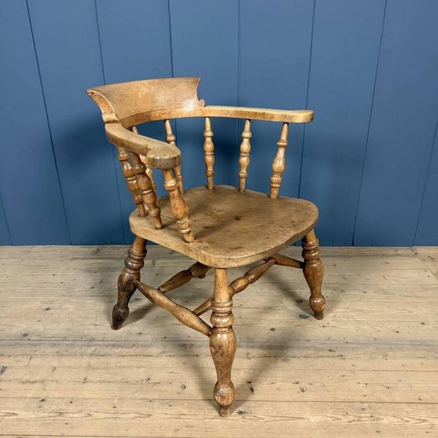 Antique English Captain's Chair, 1900s For Sale - Image 15 of 18