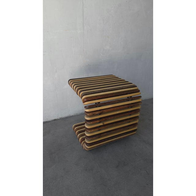 Slatted Palmwood Luxor Side Table by Pacific Green For Sale In Las Vegas - Image 6 of 9