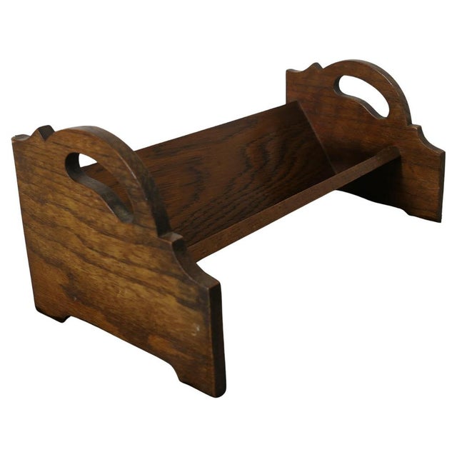 Wood Oak Desk Top Book Trough with Handles, 1920s For Sale - Image 7 of 7