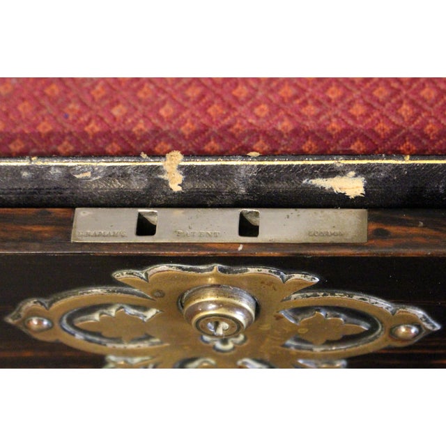 C. 1880 English Coromandel Brass Mounted Jewelry Box For Sale - Image 9 of 9