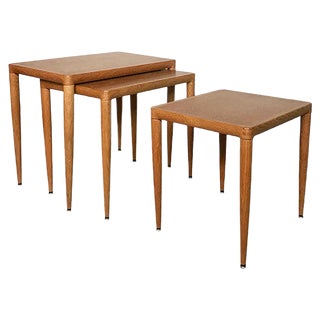 Danish Oak Wood Nesting Tables, 1960s, Set of 3 For Sale