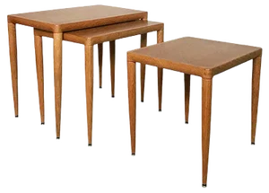 Danish Oak Wood Nesting Tables, 1960s, Set of 3