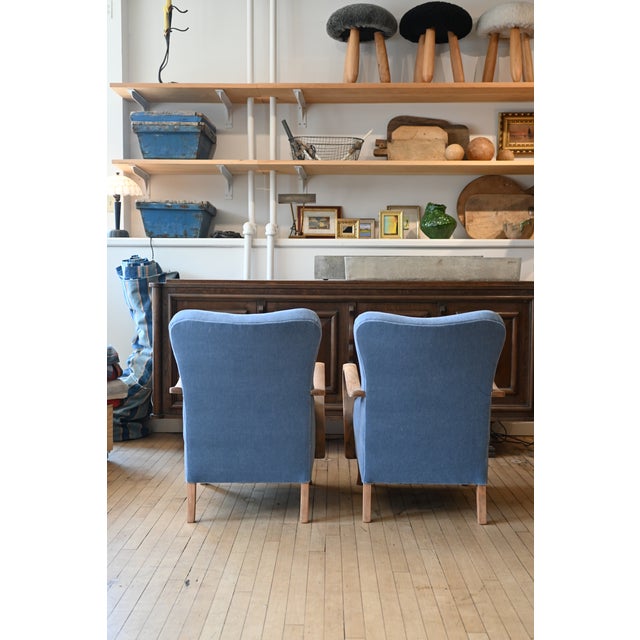 Jindrich Halabala H237 Armchairs in Pierre Frey Mohair For Sale - Image 12 of 14