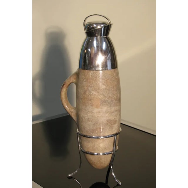 Mid-Century Modern Vintage Aldo Tura Lacquered Goatskin Carafe on Stand For Sale - Image 3 of 8