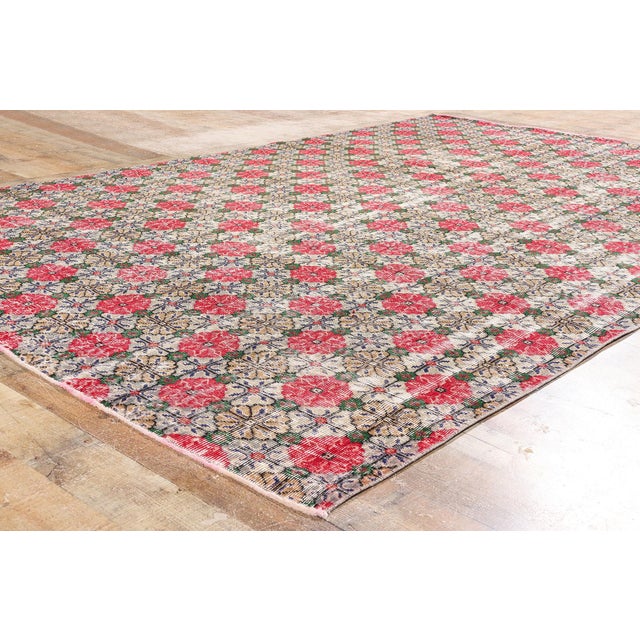 Tan Zeki Muren Vintage Turkish Sivas Rug - 06'11 X 10'06 For Sale - Image 8 of 10