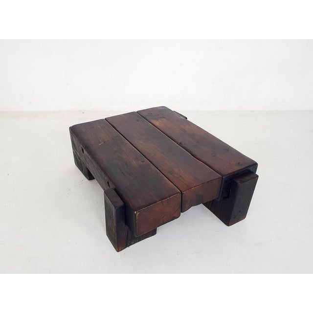 Mid-Century Modern Dutch Brutalist Wooden Coffee Table, 1970s For Sale - Image 14 of 15