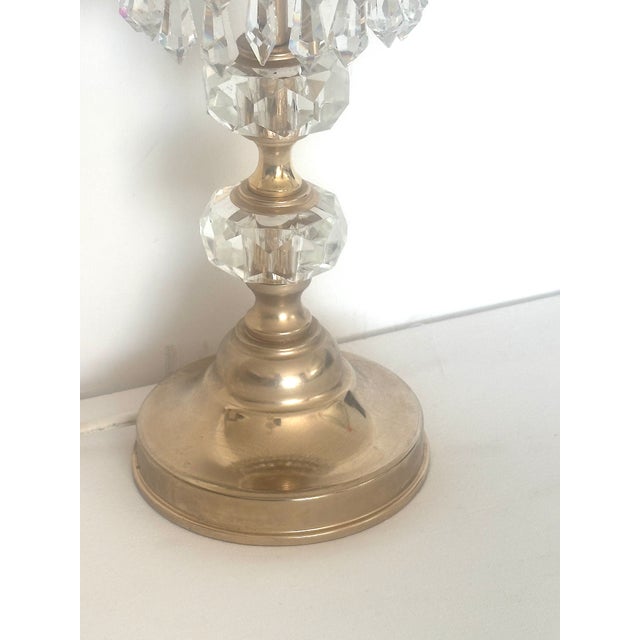 Brass, Metal and Lead Crystal Table Lamp, 1970s For Sale - Image 13 of 17
