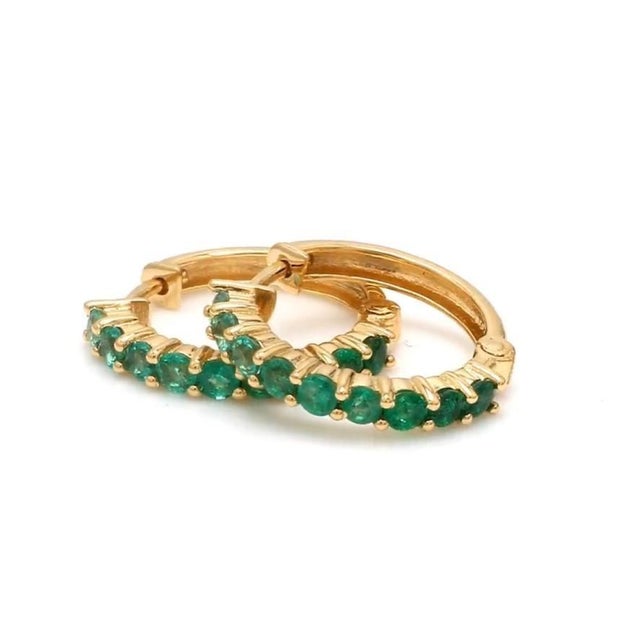 1.10 cts Natural Zambian emerald earrings in 14k gold For Sale - Image 11 of 18