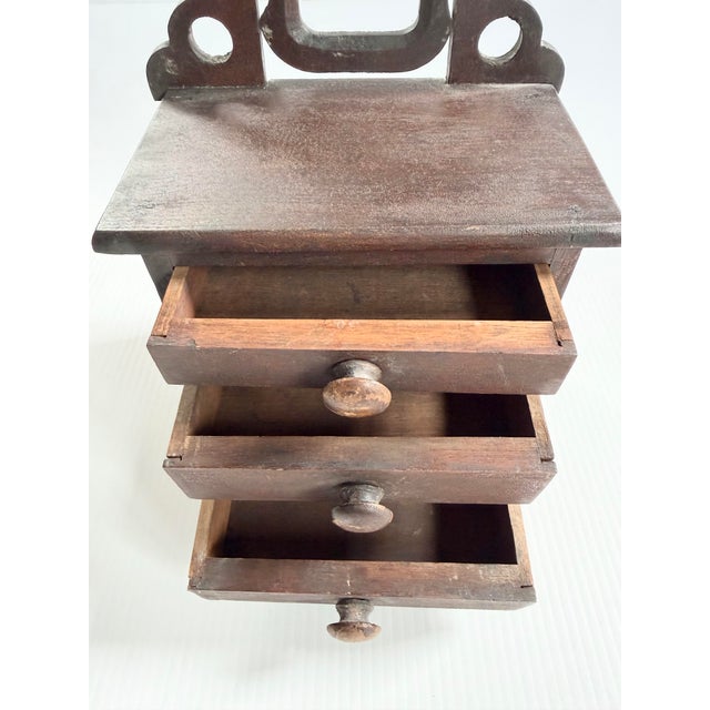 Antique Miniature Wooden Salesman Sample Dresser Chest of Drawers For Sale In Cleveland - Image 6 of 12