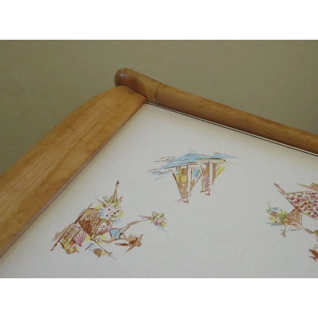 Aqua Wood & Ceramic Trolley on Wheels, 1950s For Sale - Image 8 of 18