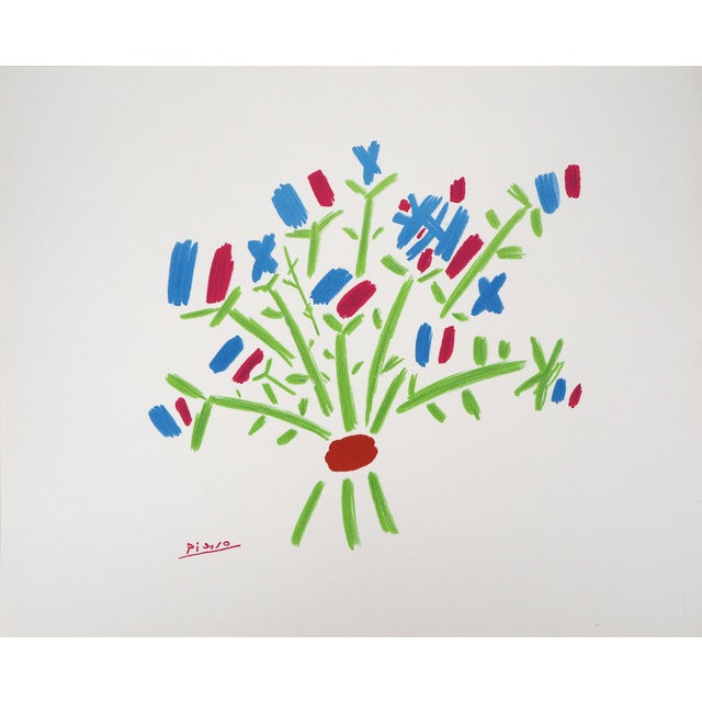 Pablo Picasso, The Blue, White, Red Bouquet, Lithograph For Sale