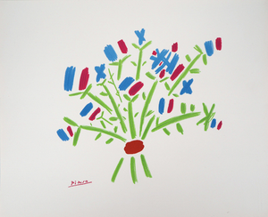Pablo Picasso, The Blue, White, Red Bouquet, Lithograph