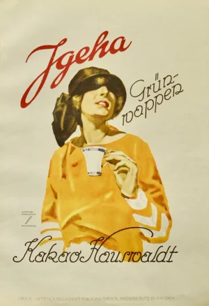 1926 Original German Art Deco Poster, Igeha Kakao (Cocoa)