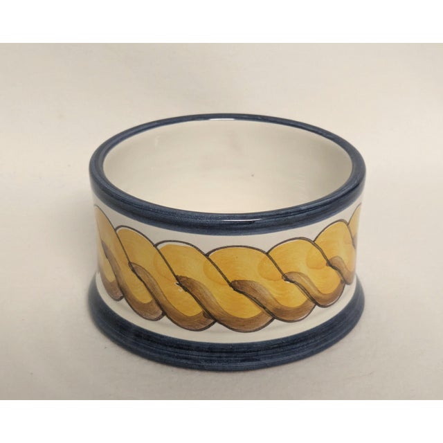 Blue Vintage Spanish Ceramic Lidded Bowl For Sale - Image 8 of 11