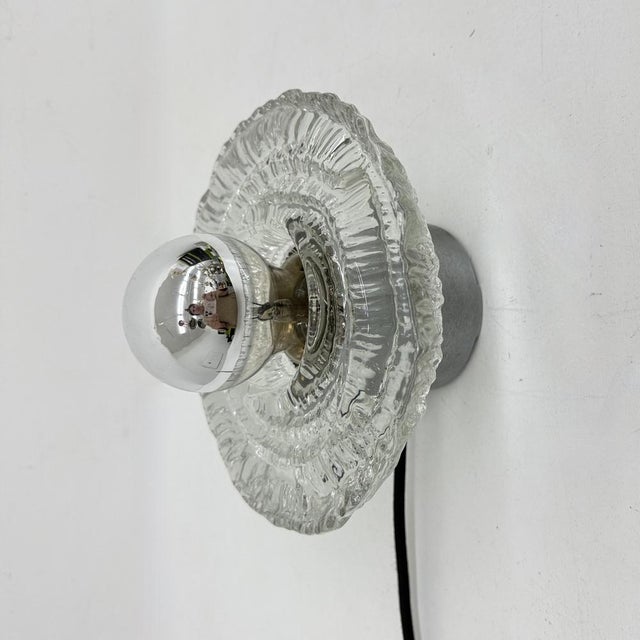 Ice Glass Wall Light or Flush Mount from Peill & Putzler, 1970s For Sale - Image 13 of 18