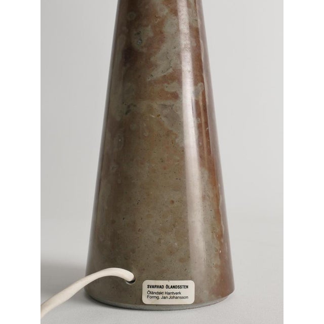 Stone Mid-Century Modern Brown Limestone Table Lamp by Jan Johansson, Sweden, 1970s For Sale - Image 7 of 11