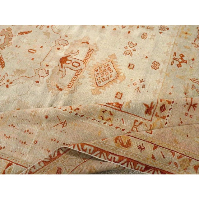 Textile Galerie Shabab Collection Early 20th Century Turkish Oushak Room Size Carpet For Sale - Image 7 of 8