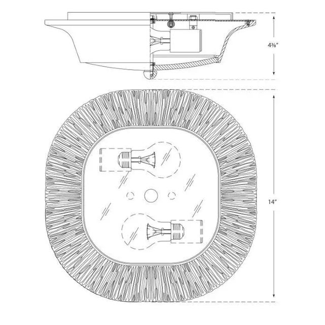Modern Kelly Wearstler for Visual Comfort Signature Utopia Round Flush Mount in Aged Iron with Fractured Glass For Sale - Image 3 of 3