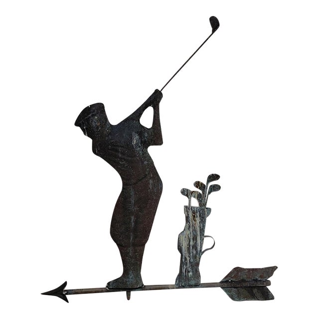 Vintage Golfer Copper Weathervane 2nd Half 20th Century For Sale