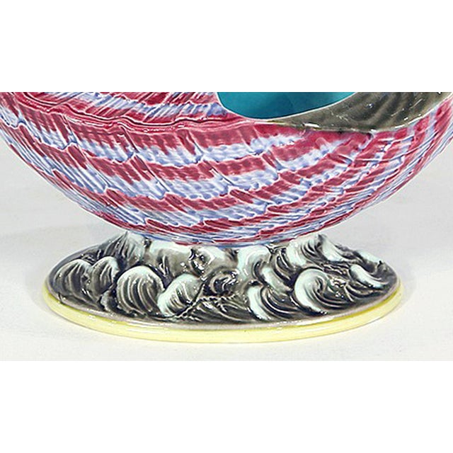 Wedgwood Wedgwood Majolica Nautilus Shell Spoon Warmer, Circa 1879 For Sale - Image 4 of 7