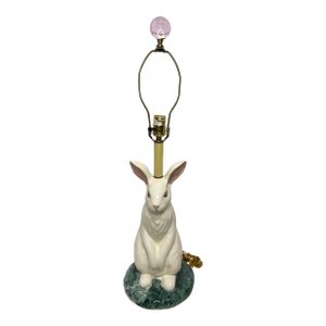 1990s Rabbit Table Lamp With Green Base