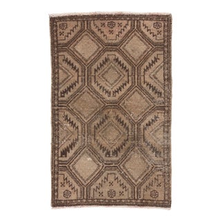 Early 20th Century Distressed Antique Persian Tabriz Rug, 01'09 X 02'09 For Sale