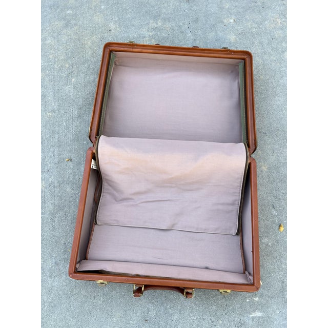 Textile 1950s Hartmann Knocabout Vintage Suitcase Brown Leather For Sale - Image 7 of 9