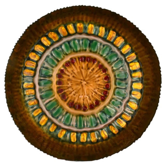 Large Gold Enamel Dish in the Style of Paolo De Poli, Italy, 1960s For Sale