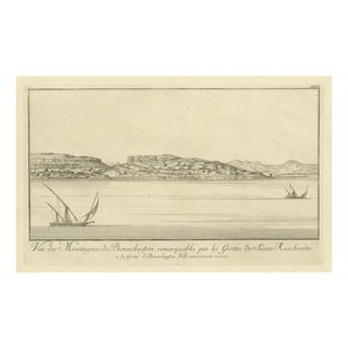 Norden, Mountains of Bennehassein and Hermit Grottos Nile, 1755, Engraving For Sale