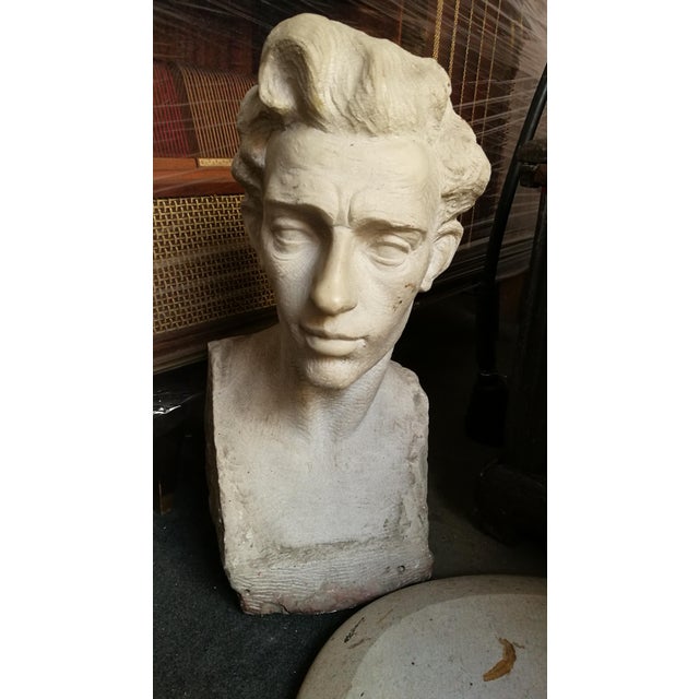 Stone Alfredo Pina, Male Bust, 1930s, Carrara Marble For Sale - Image 7 of 10