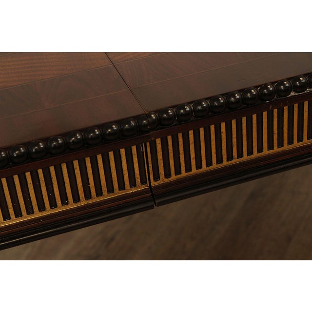 EJ Victor Partial Gilt Mahogany Double Pedestal Dining Table For Sale In Philadelphia - Image 6 of 12