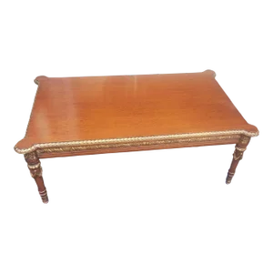 Mid-Century Empire Style Pacel Gilt and Mahogany Coffee Table