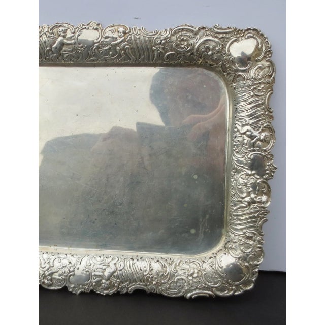 Late 19th Century Antique Beaux Arts Silver Vanity Tray Circa 1880s' For Sale - Image 5 of 5