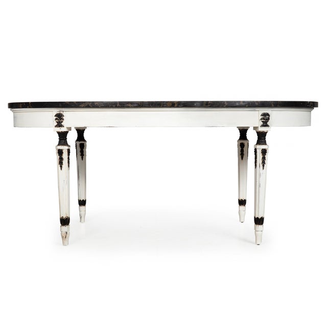 19th Century Napoleon III Ovular Dining Table With Nero Portoro Marble Top For Sale - Image 5 of 18