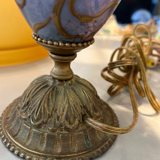 19th Century French Sevres Porcelain Table Lamp Signed For Sale - Image 10 of 12