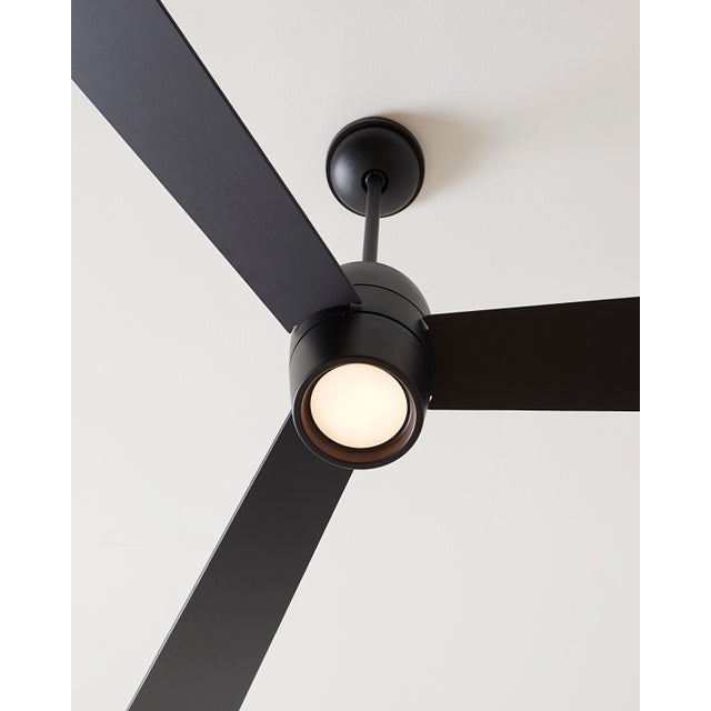 Visual Comfort Thomas O'Brien by Visual Comfort Fan Alba 60" LED Ceiling Fan in Midnight Black For Sale - Image 4 of 9