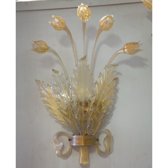 Vintage Lamps in Murano Glass with Gold Leaf, 1930s, Set of 2 For Sale - Image 6 of 18