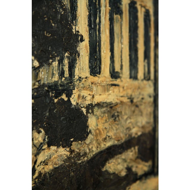 Black C.1920s Oil on Board Surrealist Painting of Parthenon and a Horse by Norman Kennedy For Sale - Image 8 of 13