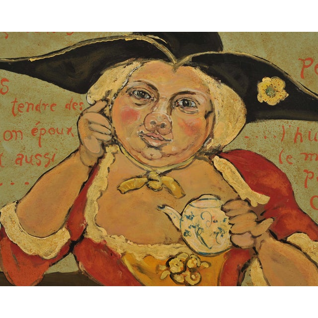 Ira Yeager Ira Yeager 20th Century Painting of French Anthropomorphic Woman For Sale - Image 4 of 18