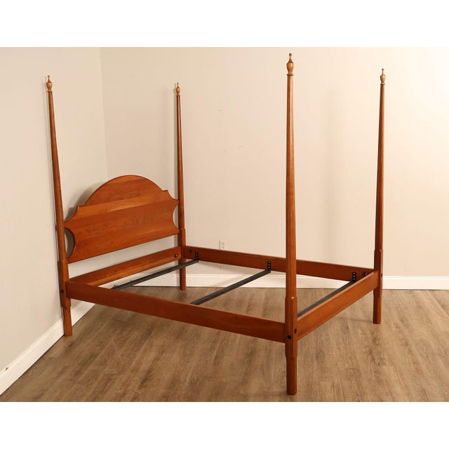 High Quality Solid Cherry Queen Size Poster Bed. Features Four Turned Poster Columns With Finial Tops And A Shaped...