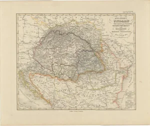 Map of Hungary, Galicia and the Balkans by Justus Perthes, 1858