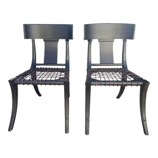 Klismos Ebony Side Chairs - a Pair For Sale