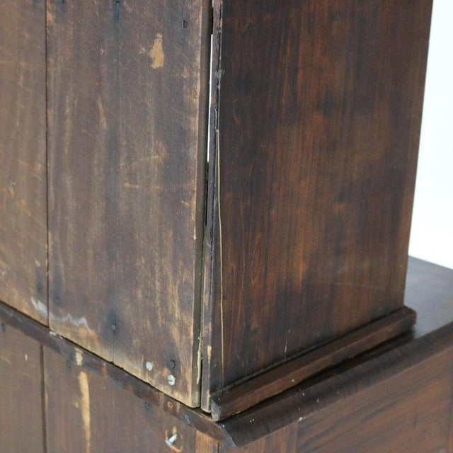 Antique Two-Piece Walnut Step Back Bookcase Circa 1910 For Sale - Image 13 of 13