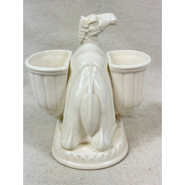 Vintage white ceramic candle holder in the shape of a camel. This is a pre-owned item so please see all pictures and ask...