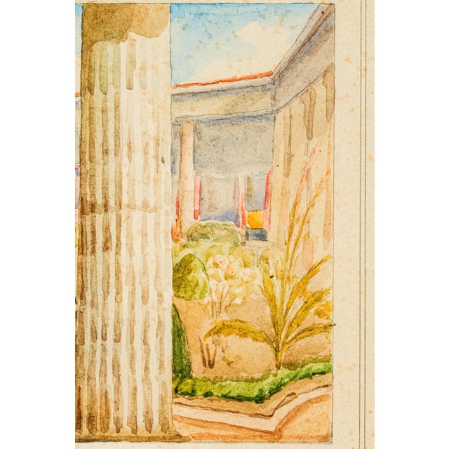 Wonderful Antique Grand Tour Watercolor Painting of Casa Dei Vettii Pompeii Italy Framed Neoclassical Home Decor For Sale In New York - Image 6 of 13