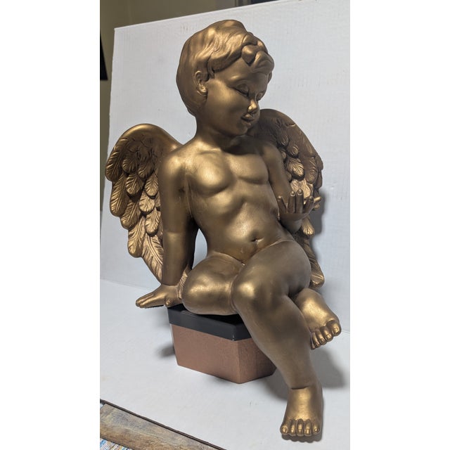 French Putti Cherub Angel Sculpture Sitter For Sale - Image 4 of 17