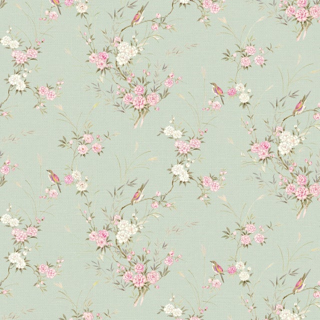 Cloth & Company Rachel Ashwell x Cloth & Co 20" Decorative Pillow in Green Bird Chinoiserie For Sale - Image 4 of 5