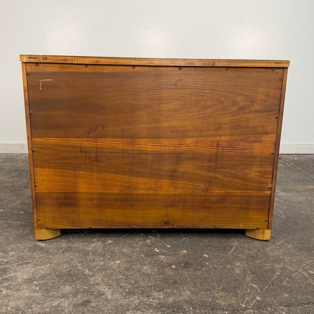 Mid Century John Widdicomb Walnut Sideboard Chest With Sliding Doors For Sale - Image 9 of 10