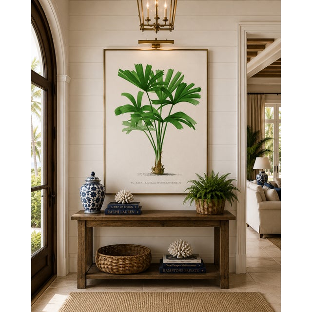 English Royal Palm Study, Vintage Botanical Art Print Reproduction, 24" X 36" For Sale - Image 3 of 11